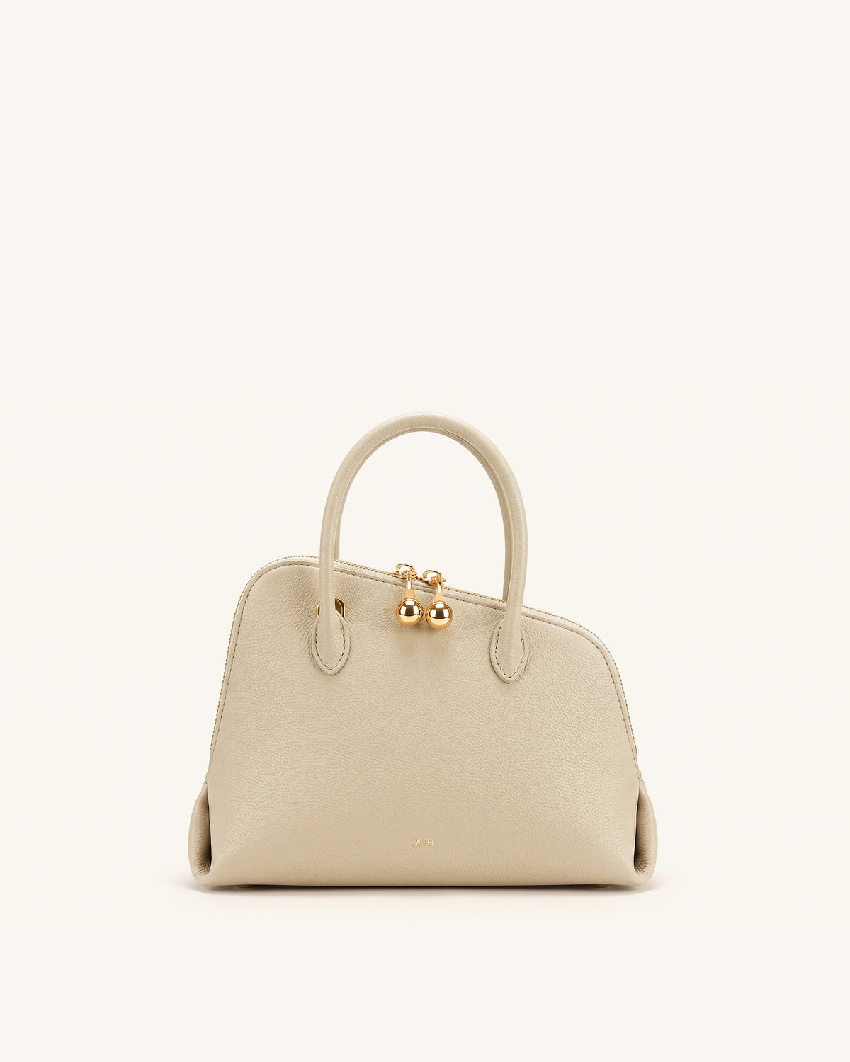 Nerina Pebbled Dome Top Handle Bag - Apricot