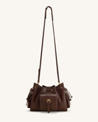 Harper Drawstring Shoulder Bag - Brown