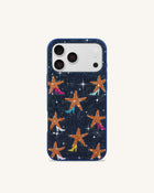 Starfish Rhinestone Phone Case - Blue