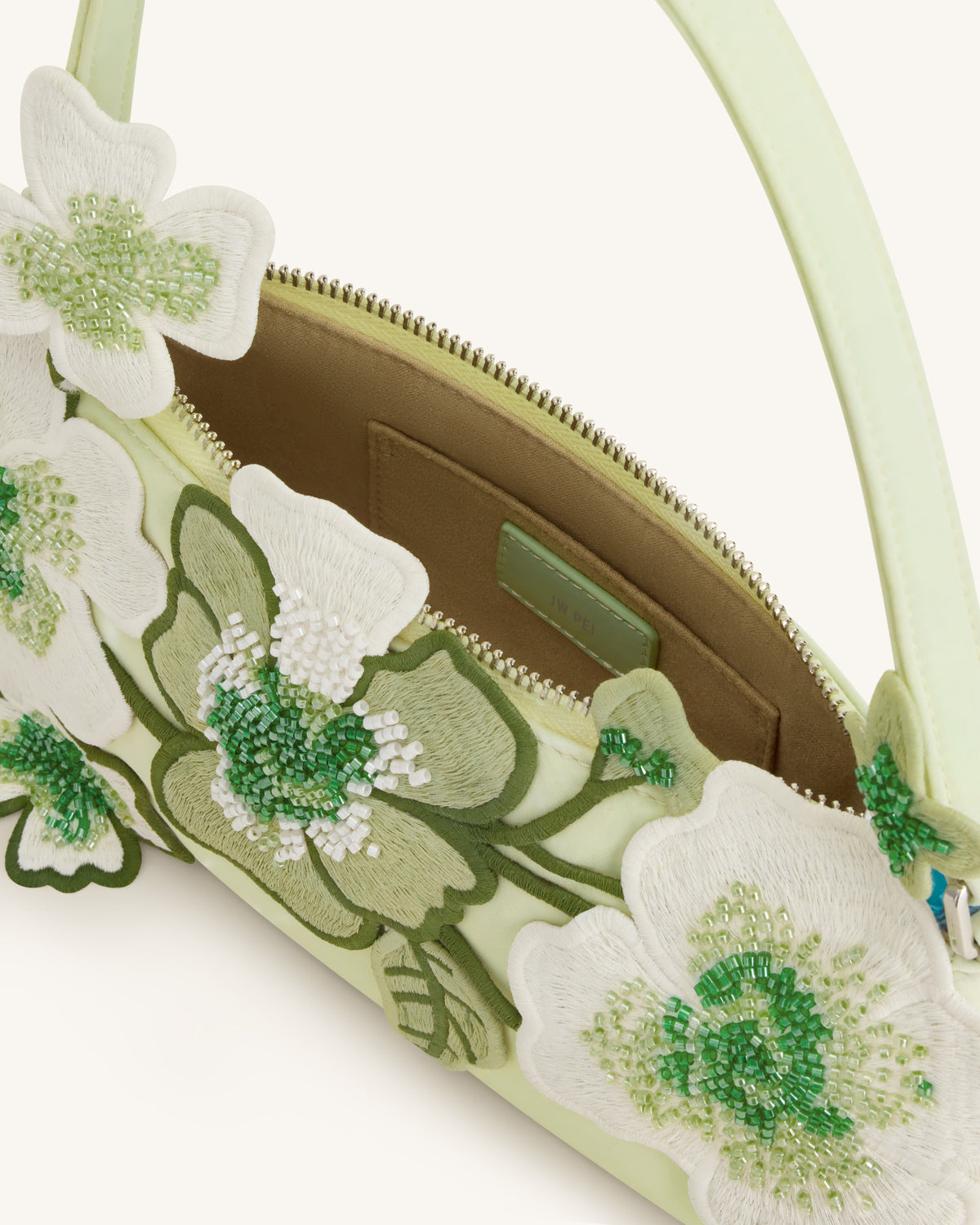 Leona Bead Embellished Shoulder Bag - Light Green