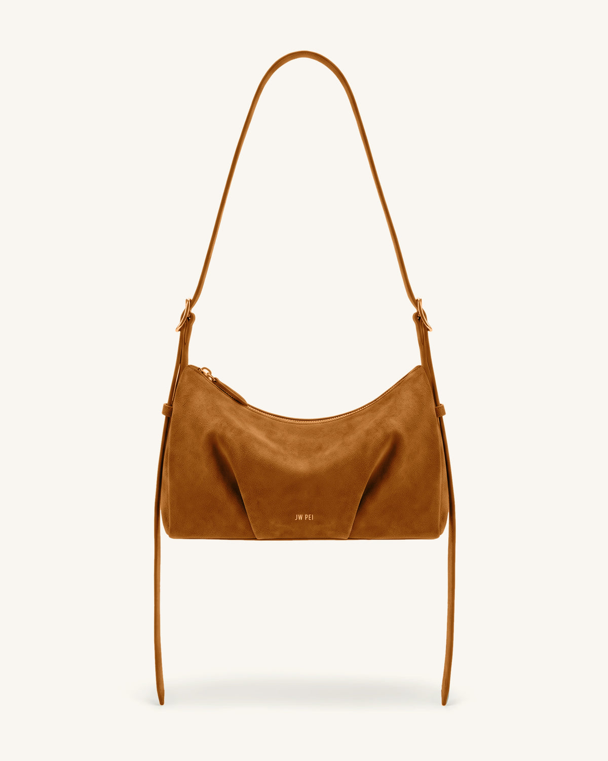 Loriette Faux Suede Crossbody Bag - Caramel Brown