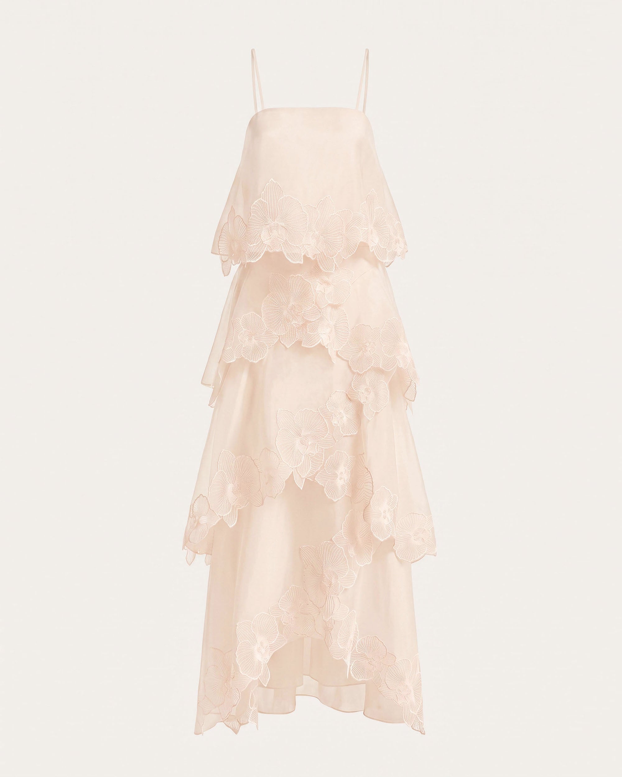 Orchid Embroidered Layered Maxi Dress - Light Pink