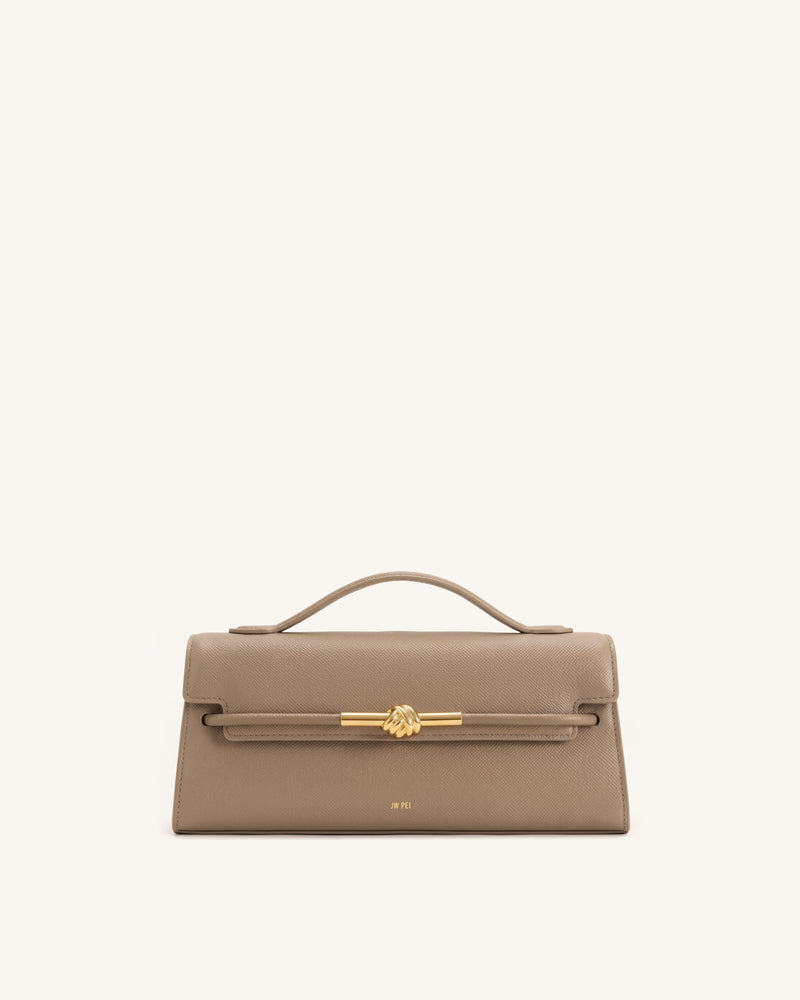 Lena Metal Rope Knot Top Handle Bag - Khaki