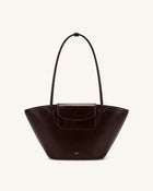 Corinne Pocket Tote Bag - Dark Brown