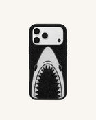 Shark Mouth Pearl Phone Case - Black