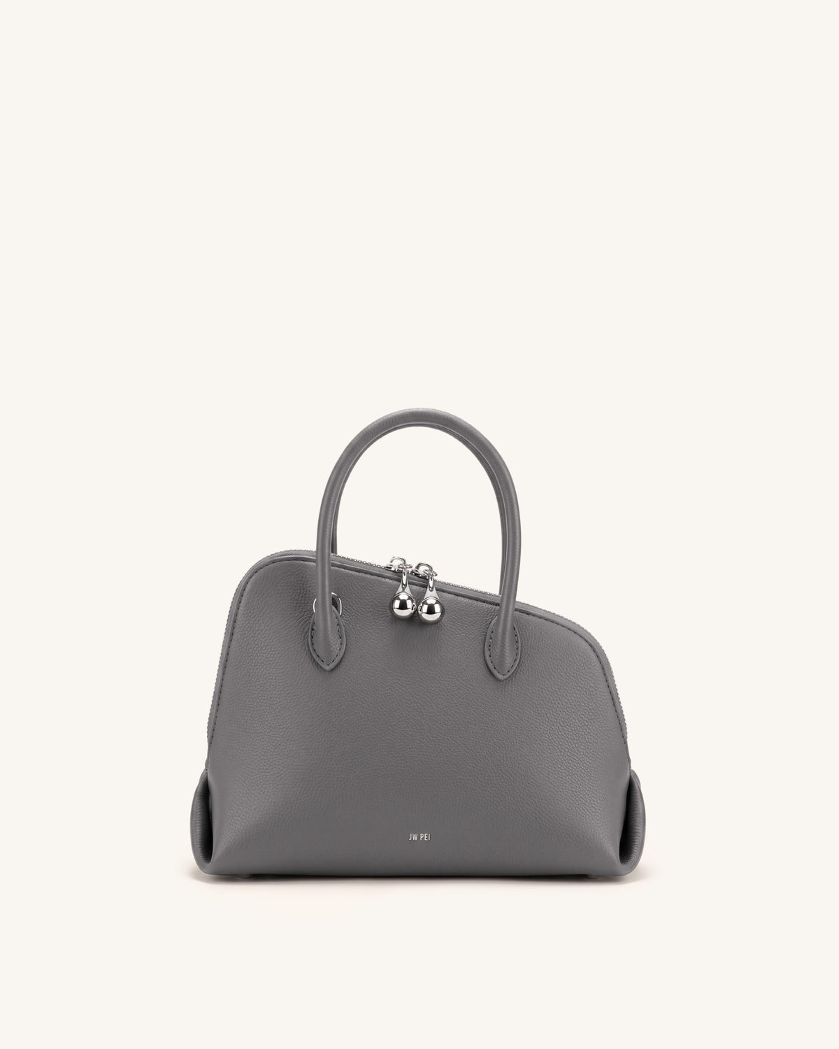 Nerina Pebbled Dome Top Handle Bag - Medium Gray