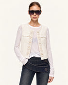 Enchanted Floral Braided Denim Vest - Cream White