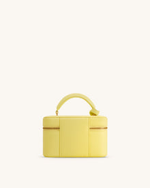 Cleo Box Shape Top Handle Bag - Yellow
