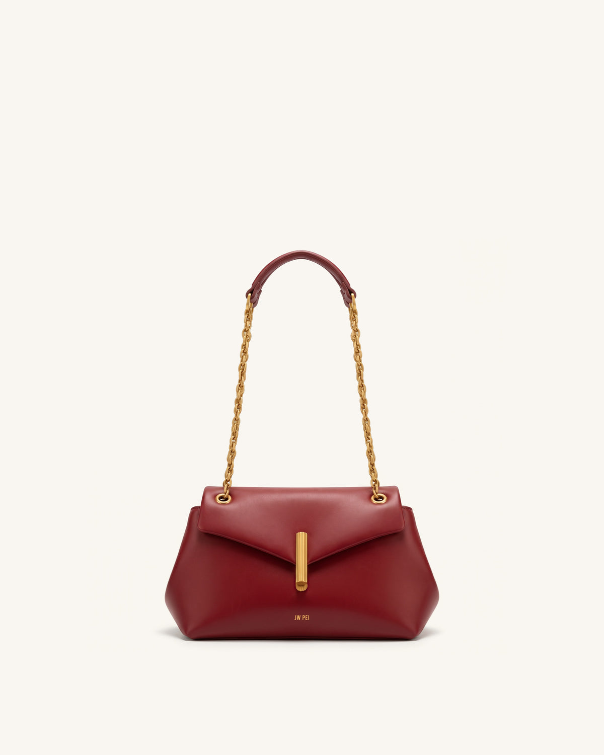 Valerie Chain Flap Shoulder Bag - Cherry Red