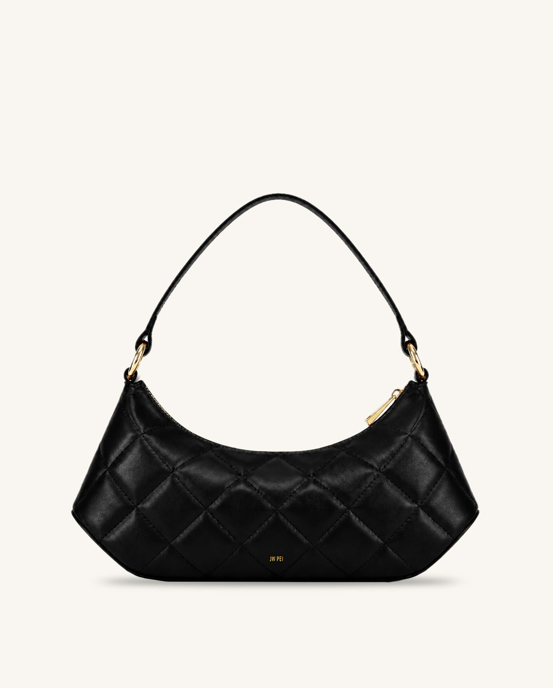 Lily Quilted Shoulder Bag - Black