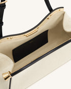 Naomi Curved Shoulder Bag - Black Canvas