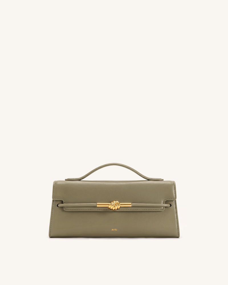 Lena Metal Rope Knot Top Handle Bag - Gray Green