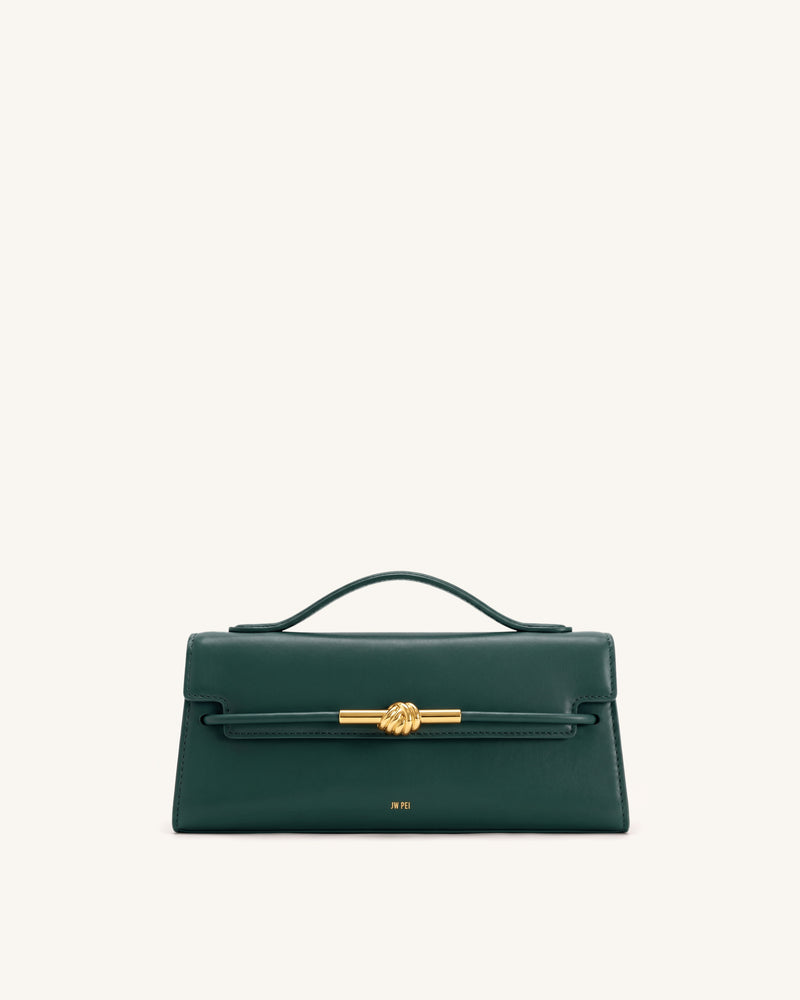 Lena Metal Rope Knot Top Handle Bag - Forest Green