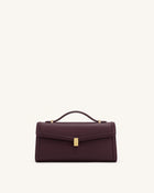 Delphine Saffiano Top Handle Bag - Deep Burgundy