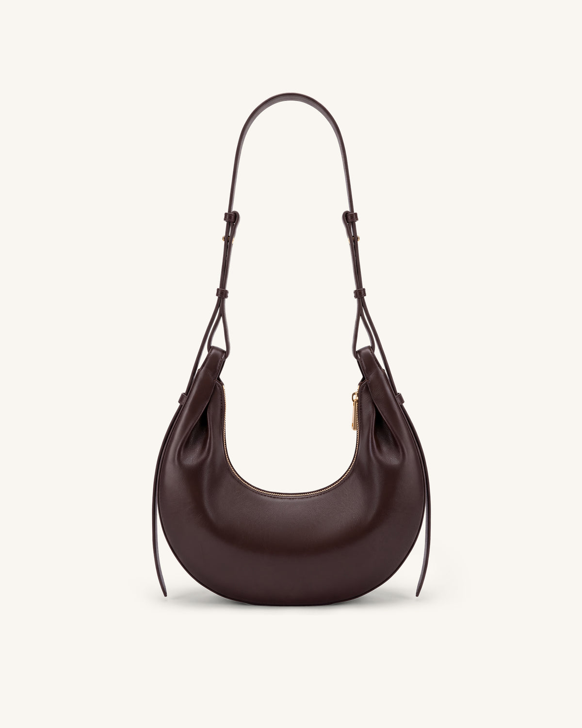 Sharon Crescent Crossbody Bag - Dark Brown