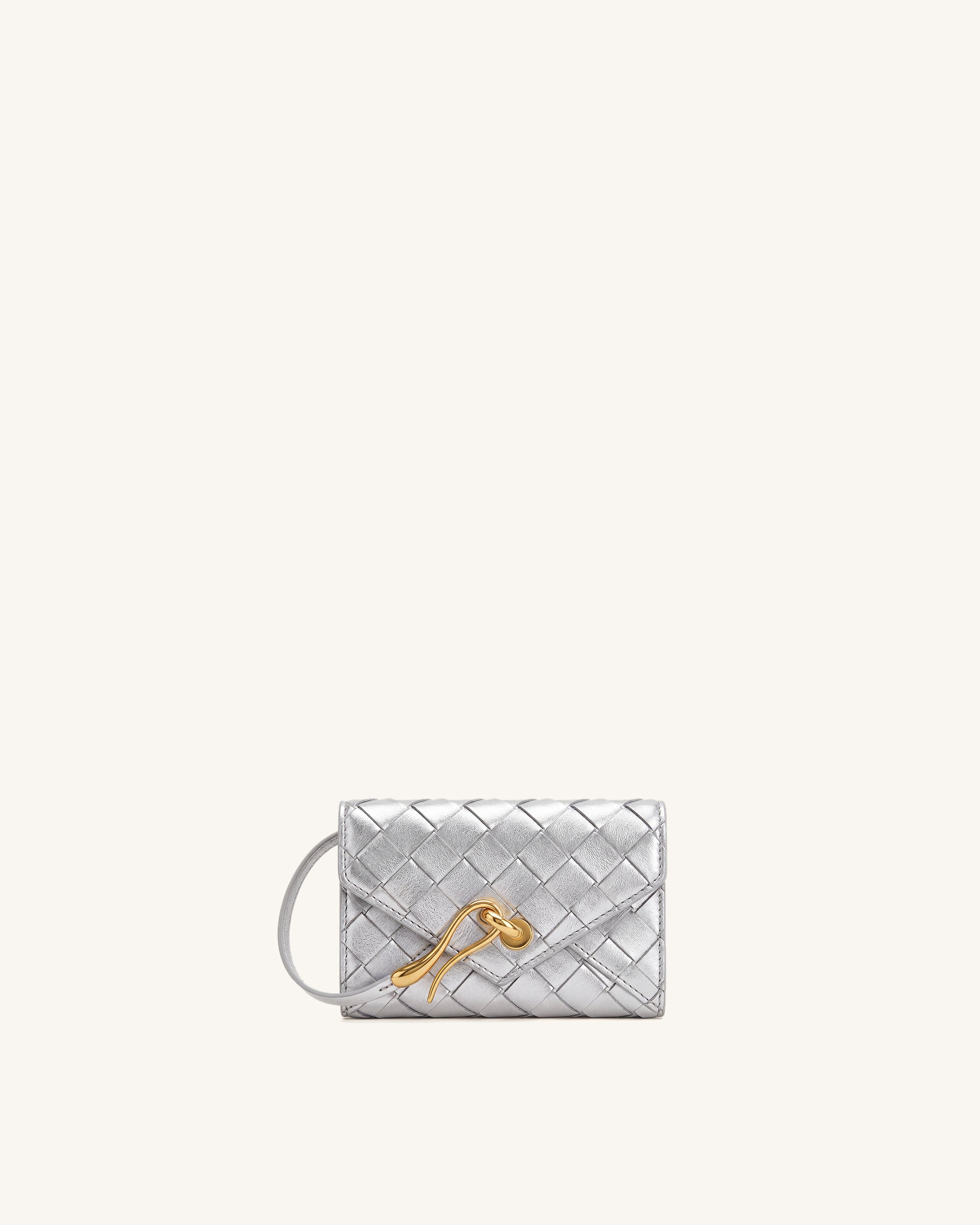 Celeste Woven Texture Envelope Wallet - Silver