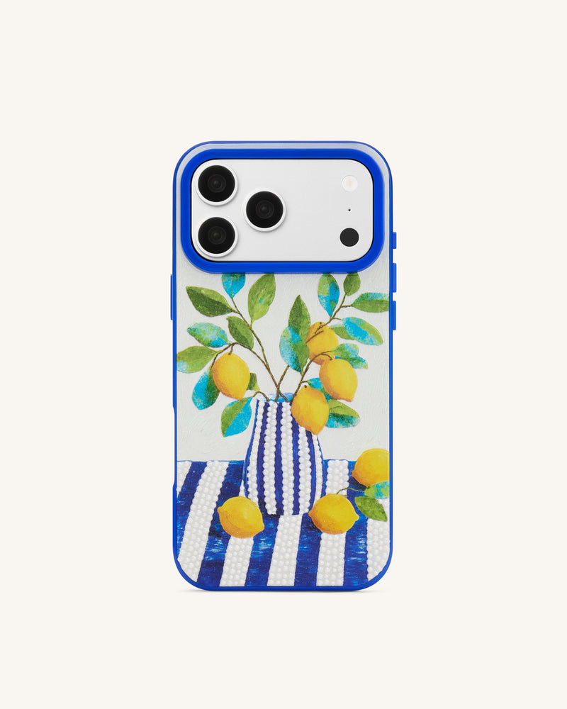 Lemon Vase Art Phone Case - Blue
