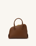 Nerina Pebbled Dome Top Handle Bag - Brown