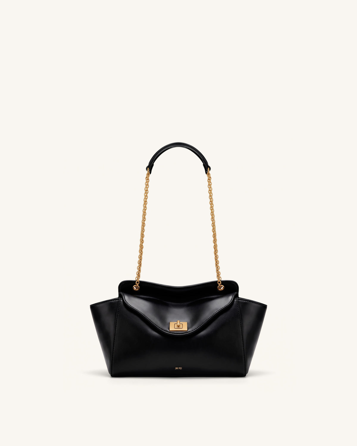 Lucia Envelope Chain Shoulder Bag - Black