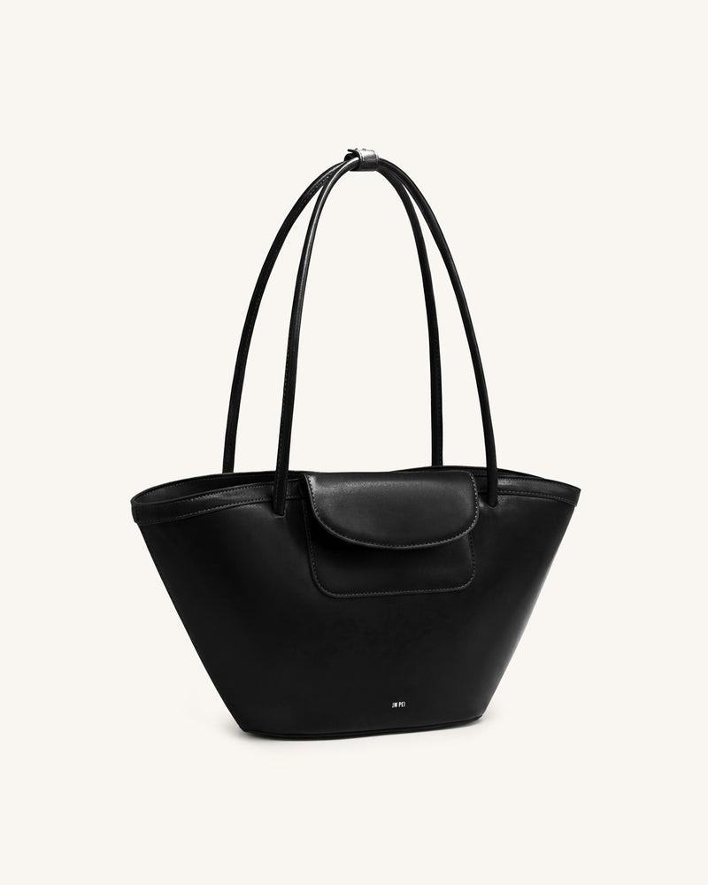 Corinne Pocket Tote Bag - Black