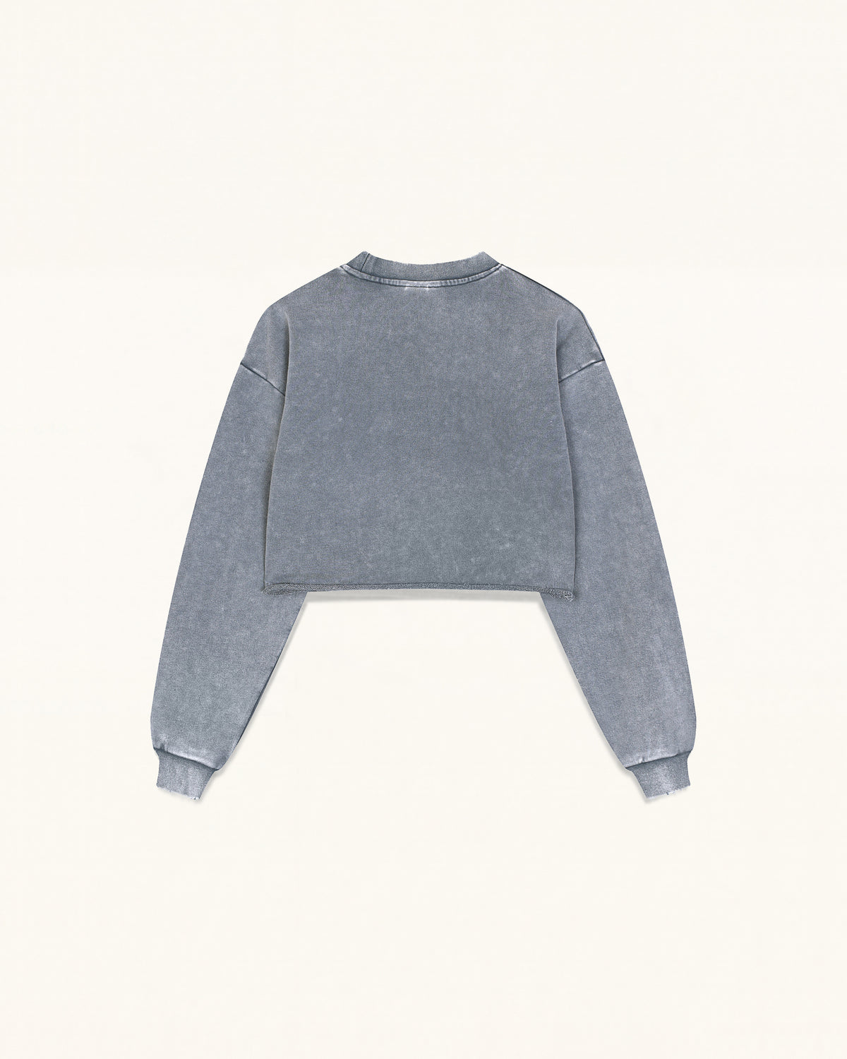 Frayed Hem Cropped Pullover - Vintage Slate