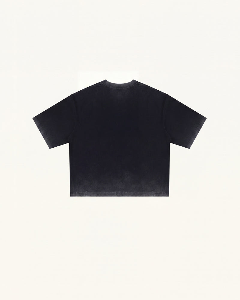 The Radiant Pink Bow Graphic Tee - Faded Black