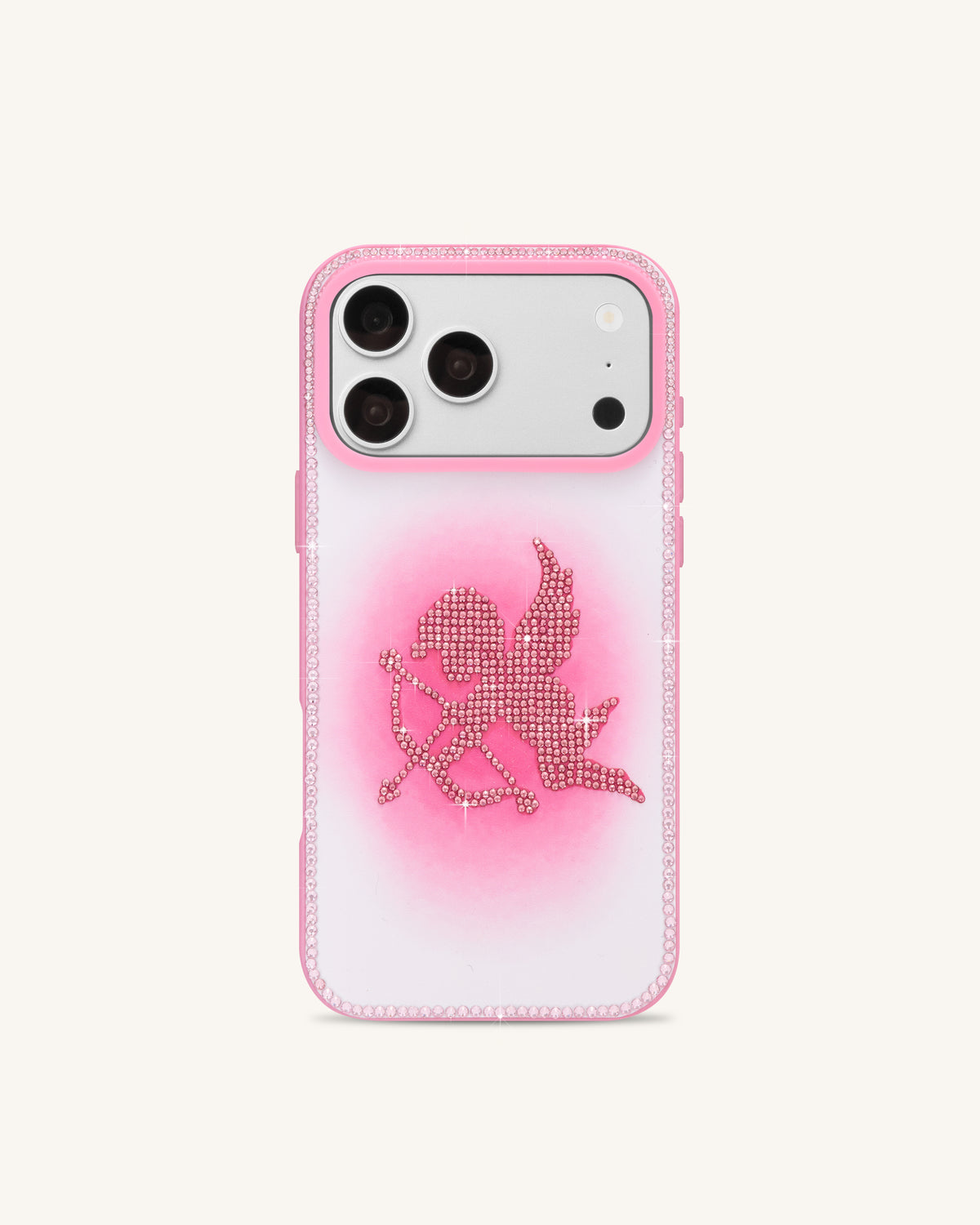 Rhinestone Angel Phone Case - Pink