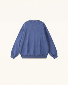 The Enchanted Rhinestone Rose Pullover - Acid Cobalt