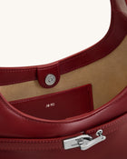 Noelle Belted Shoulder Bag - Deep Burgundy