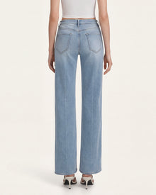 Sweetheart Pink Bow Rhinestone Straight Jeans - Pale Blue Eyes