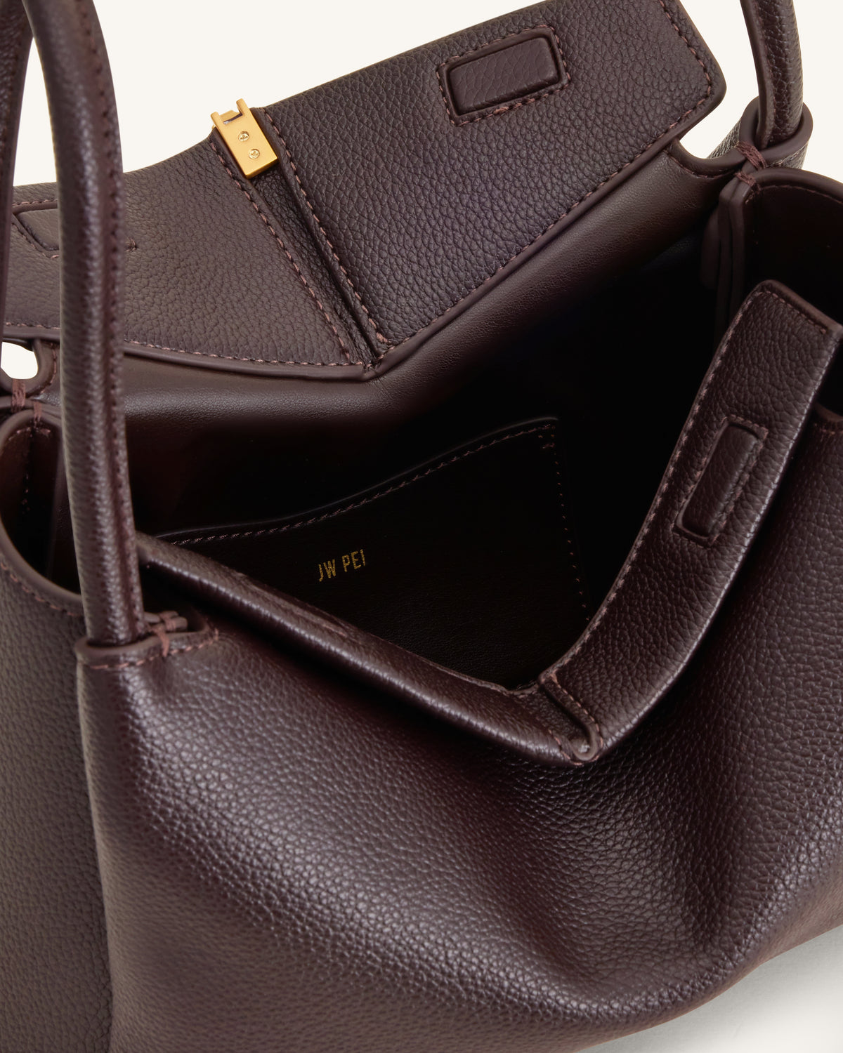 Maelle Dachshund Charm Double Handle Bag - Dark Brown