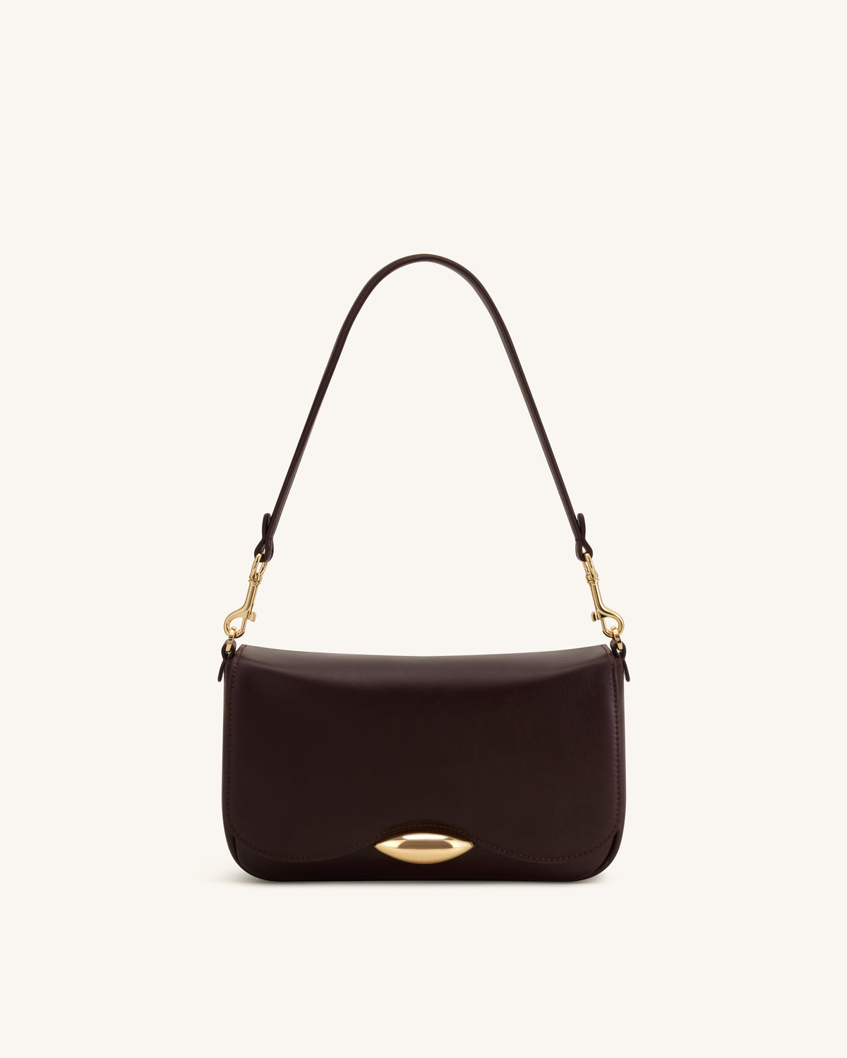 Sofia Classic Flap Shoulder Bag - Dark Brown