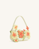 Leona Bead Embellished Shoulder Bag - Off White
