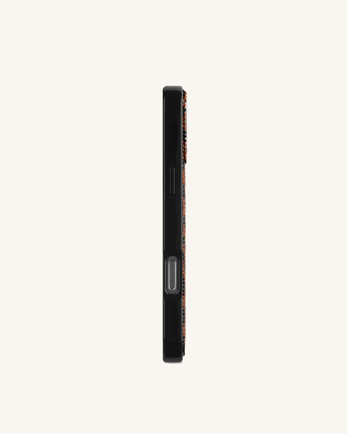 Tiger Stripe Artificial Crystal Phone Case - Black