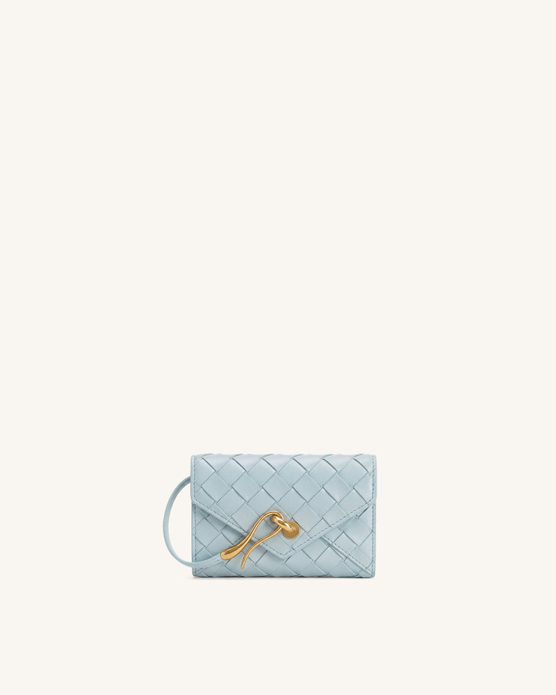 Celeste Woven Texture Envelope Wallet - Blue
