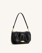 Sofia Ruched Shoulder Bag - Black