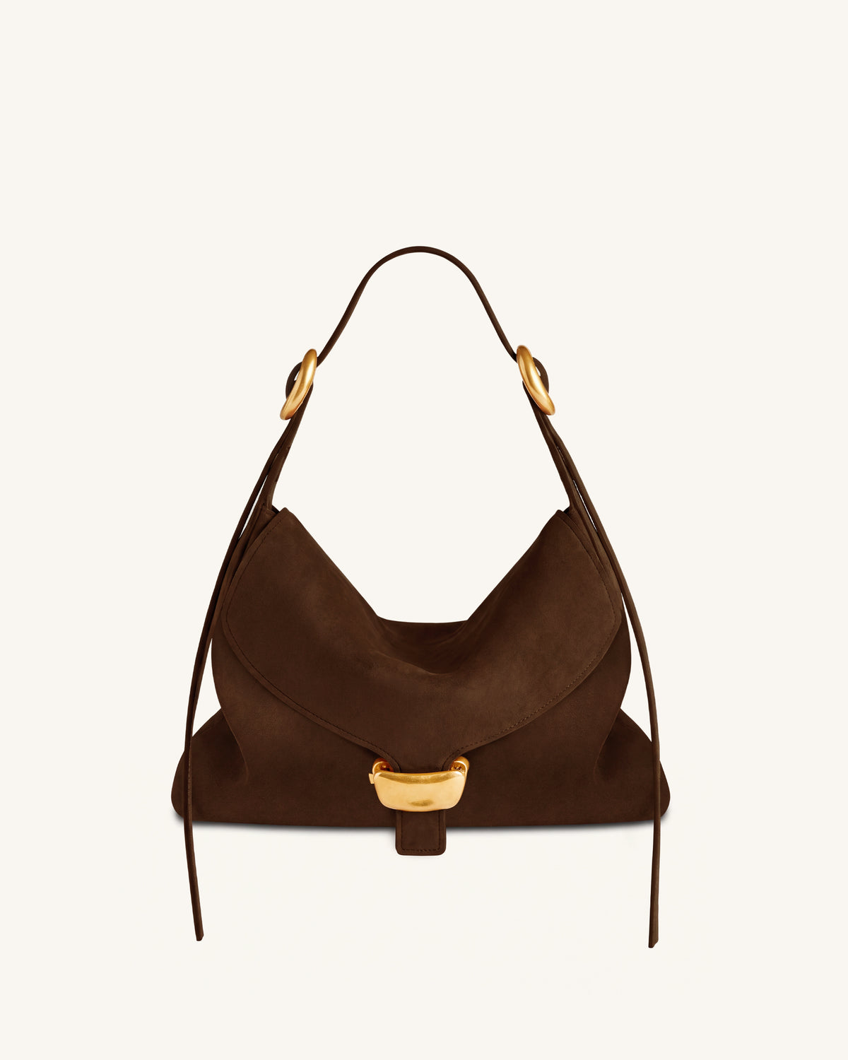 Sienna Faux Suede Hobo Bag - Mocha Brown