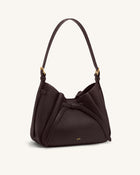 Mabel Soft Bow Shoulder Bag - Dark Brown