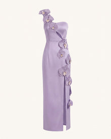 Orchid Embellished Cutout Slit Maxi Dress - Light Purple
