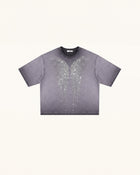 The Angelic Dripping Crystal Wings Tee - Smoke Purple