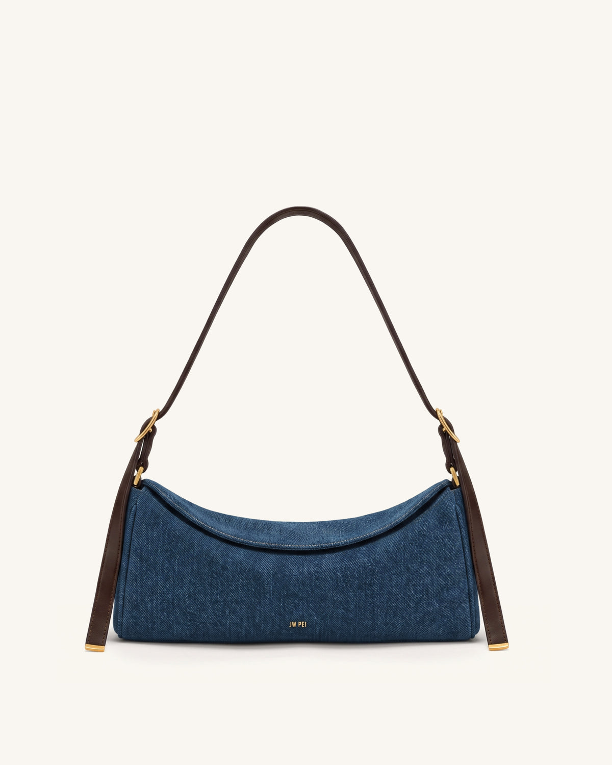 Elowen East-West Shoulder Bag - Dark Blue Denim