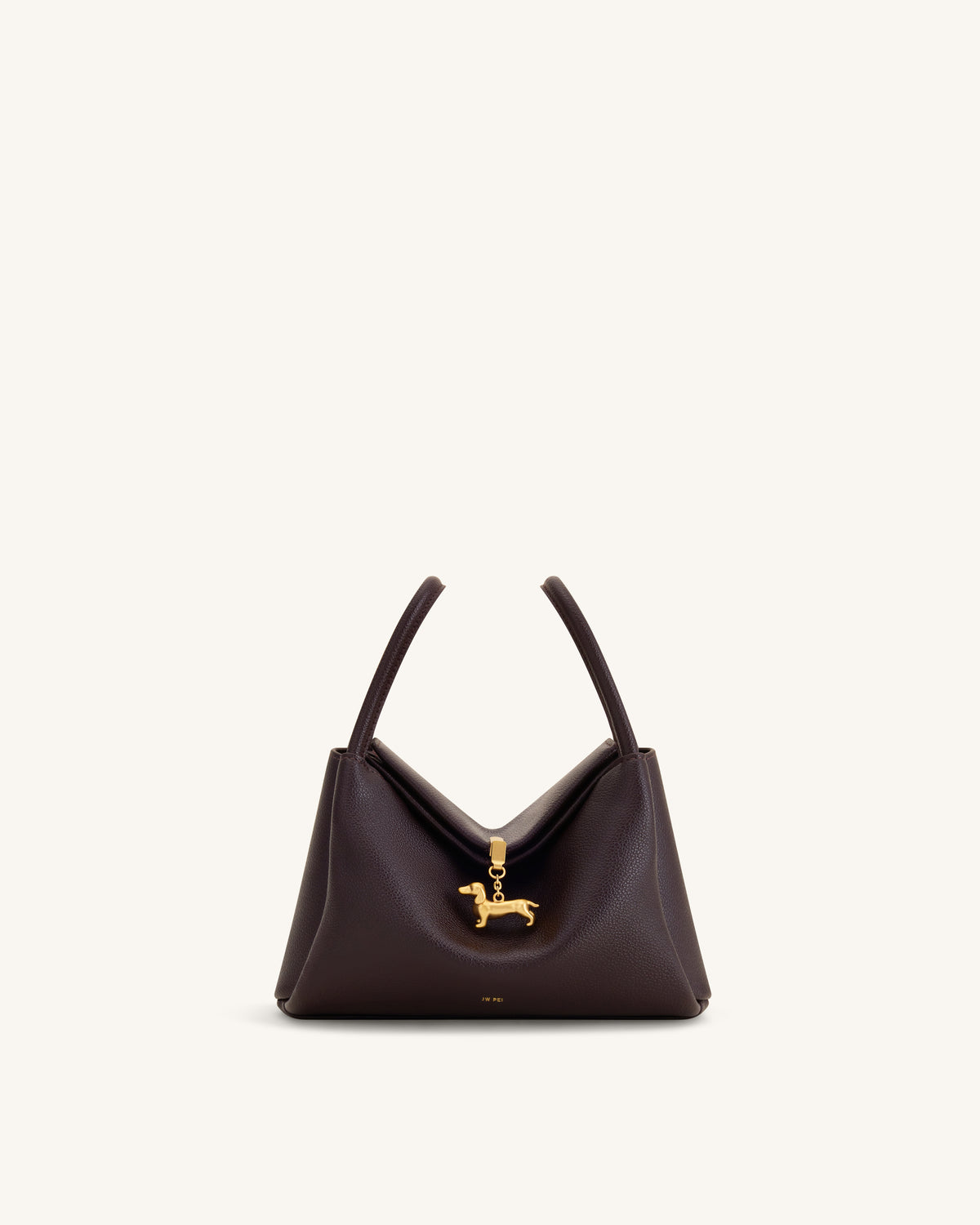 Maelle Dachshund Charm Double Handle Bag - Dark Brown