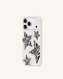 Zebra Star Pearl Phone Case - White