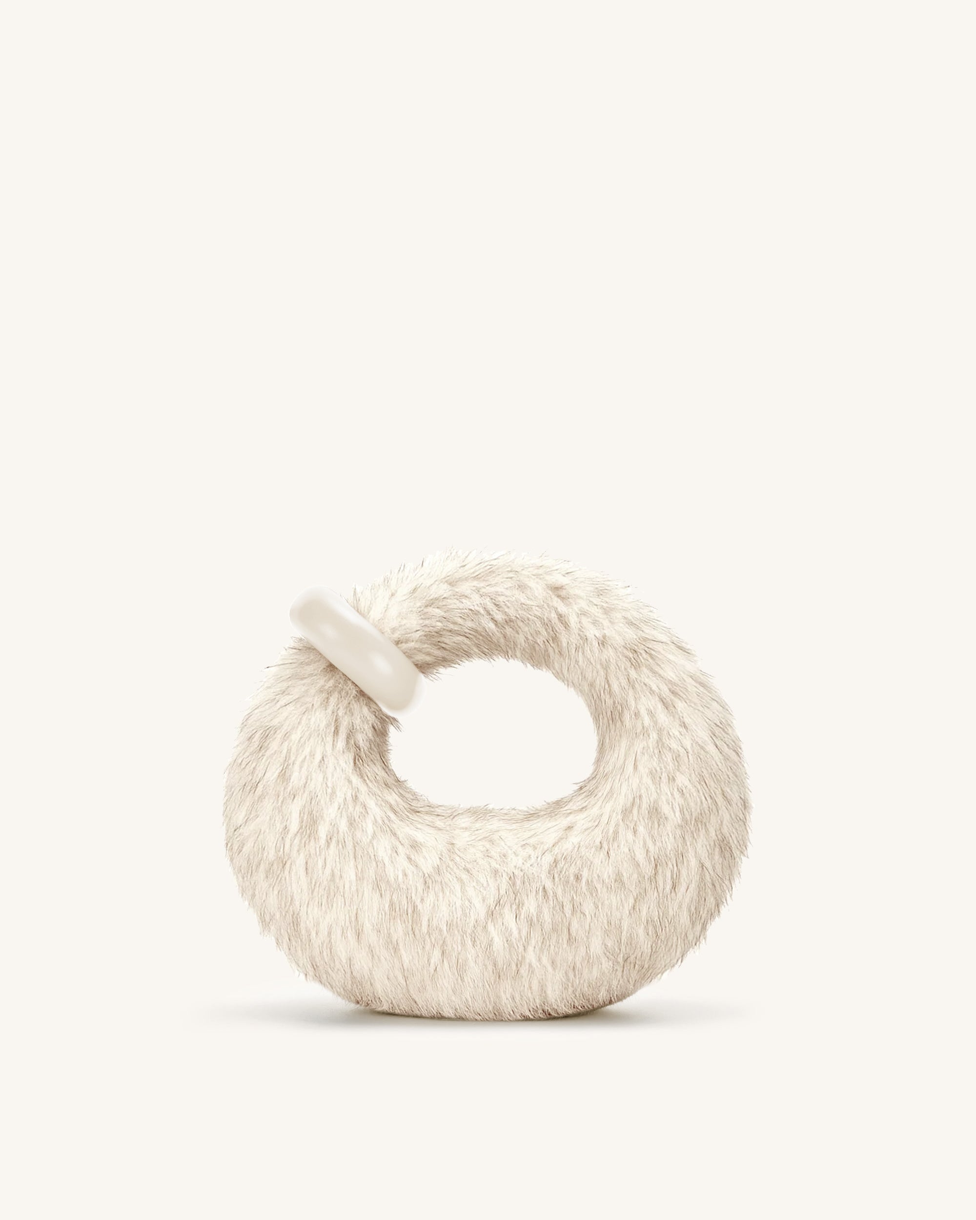 Abacus Faux Fur Mini Top Handle Bag - White