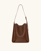 Charlene Double Buckle Hobo Bag - Brown
