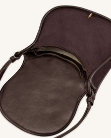 Arla Small Faux Suede Hobo Bag - Chocolate