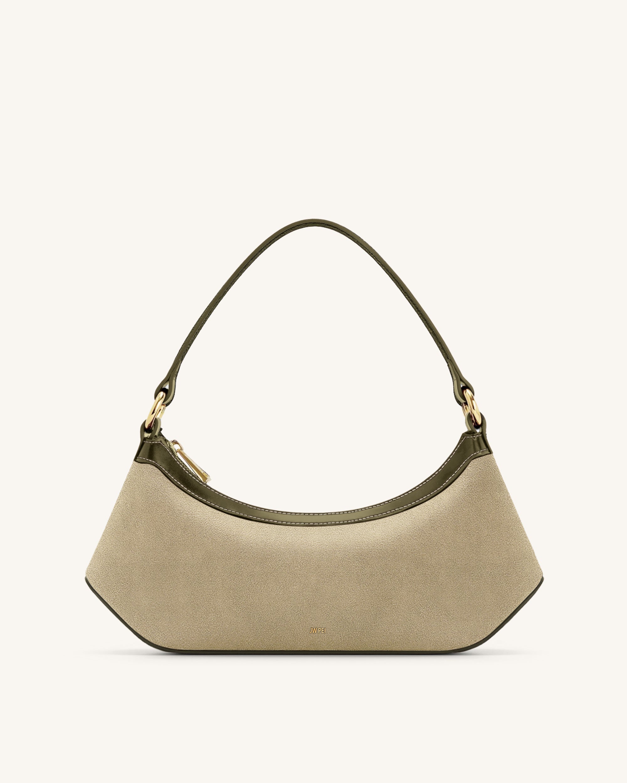 Lily Faux Suede Shoulder Bag - Green