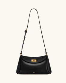 Greta Twist-Lock Crossbody Bag - Black