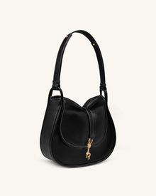 Arla Small Hobo Bag - Black Pebbled