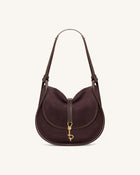 Arla Small Faux Suede Hobo Bag - Chocolate